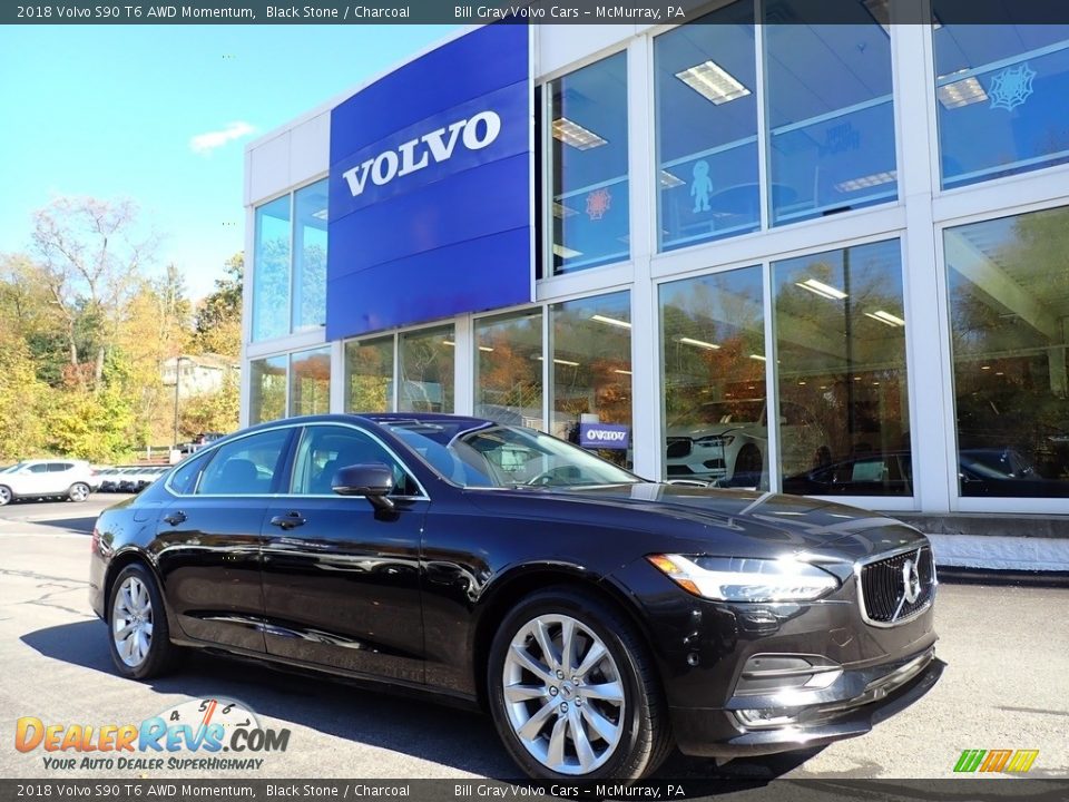 2018 Volvo S90 T6 AWD Momentum Black Stone / Charcoal Photo #1