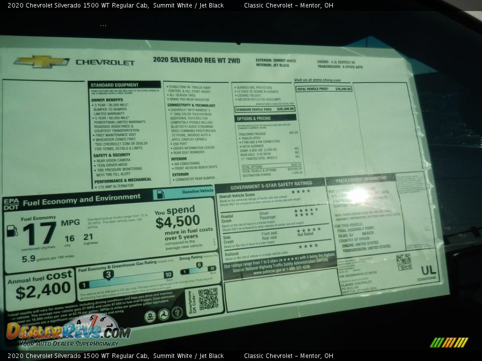 2020 Chevrolet Silverado 1500 WT Regular Cab Summit White / Jet Black Photo #8