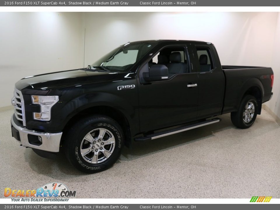 2016 Ford F150 XLT SuperCab 4x4 Shadow Black / Medium Earth Gray Photo #3
