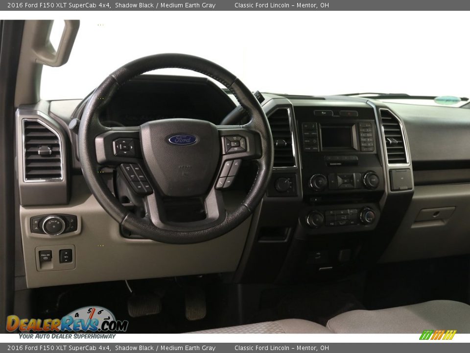 2016 Ford F150 XLT SuperCab 4x4 Shadow Black / Medium Earth Gray Photo #7