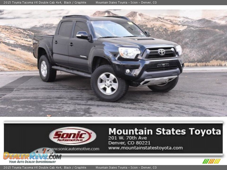 2015 Toyota Tacoma V6 Double Cab 4x4 Black / Graphite Photo #1