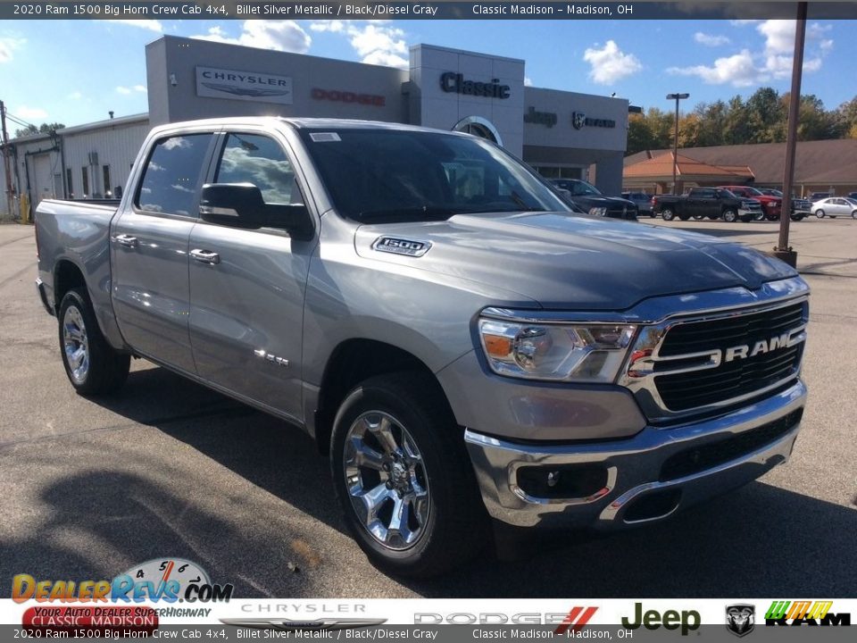2020 Ram 1500 Big Horn Crew Cab 4x4 Billet Silver Metallic / Black/Diesel Gray Photo #1