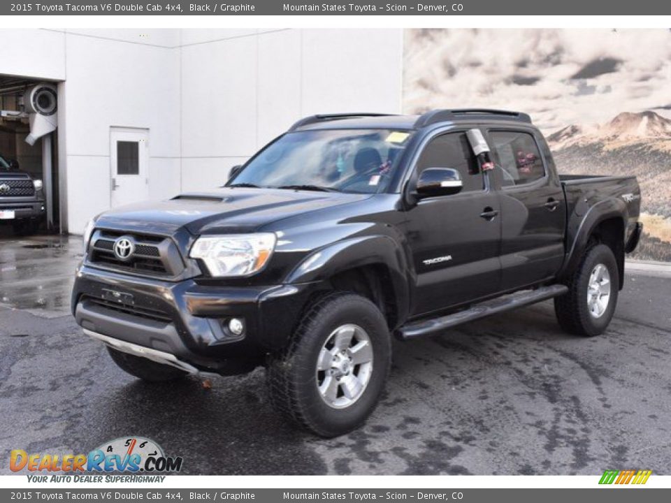2015 Toyota Tacoma V6 Double Cab 4x4 Black / Graphite Photo #2