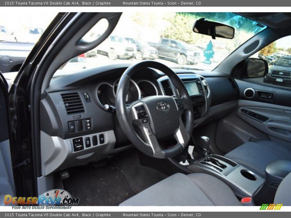 2015 Toyota Tacoma V6 Double Cab 4x4 Black / Graphite Photo #10