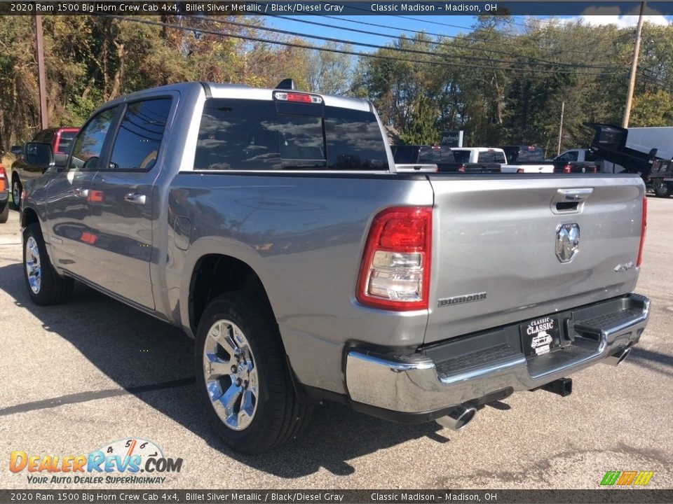 2020 Ram 1500 Big Horn Crew Cab 4x4 Billet Silver Metallic / Black/Diesel Gray Photo #7