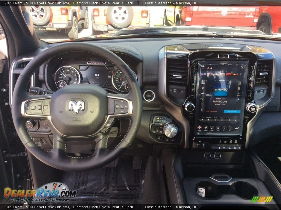 2020 Ram 1500 Rebel Crew Cab 4x4 Diamond Black Crystal Pearl / Black Photo #3