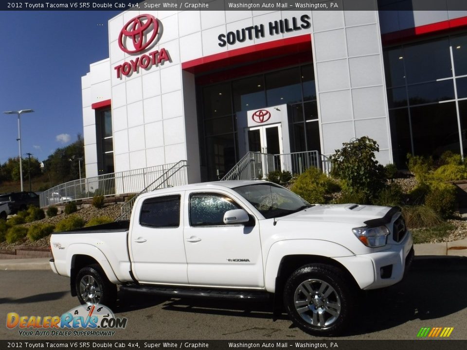 2012 Toyota Tacoma V6 SR5 Double Cab 4x4 Super White / Graphite Photo #2
