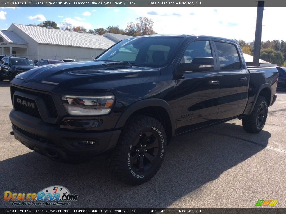 2020 Ram 1500 Rebel Crew Cab 4x4 Diamond Black Crystal Pearl / Black Photo #5