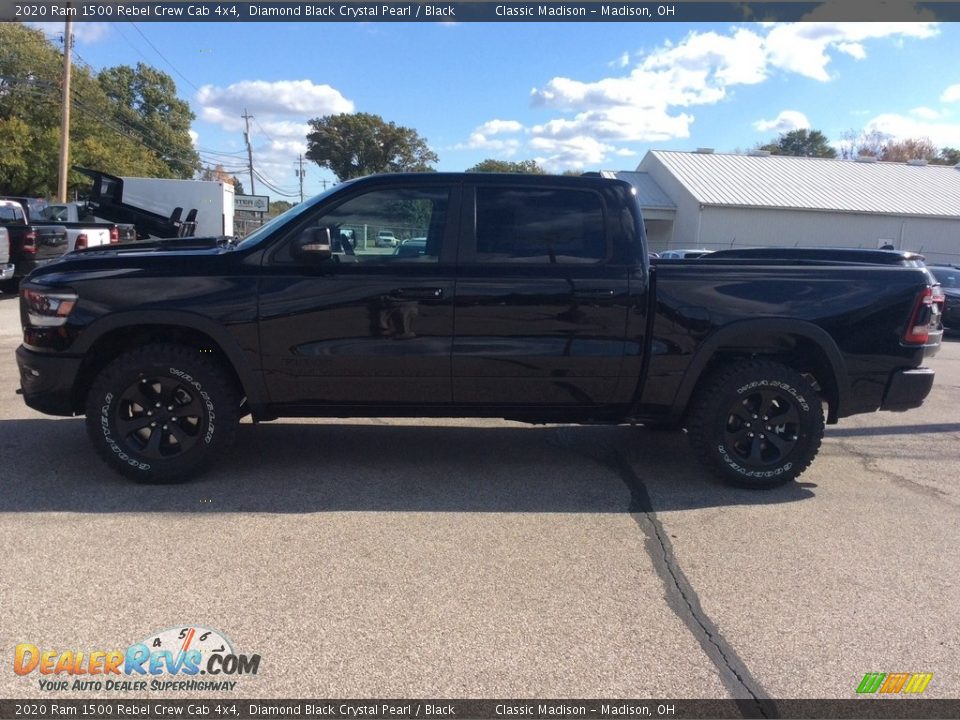 2020 Ram 1500 Rebel Crew Cab 4x4 Diamond Black Crystal Pearl / Black Photo #6