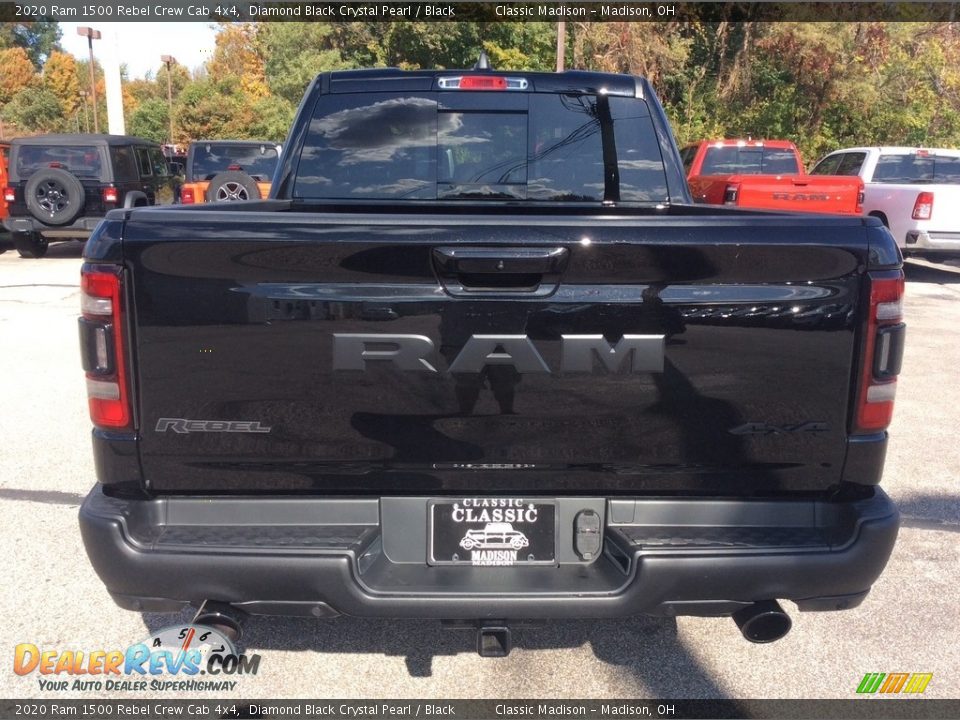 2020 Ram 1500 Rebel Crew Cab 4x4 Diamond Black Crystal Pearl / Black Photo #8