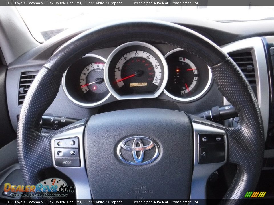 2012 Toyota Tacoma V6 SR5 Double Cab 4x4 Super White / Graphite Photo #25