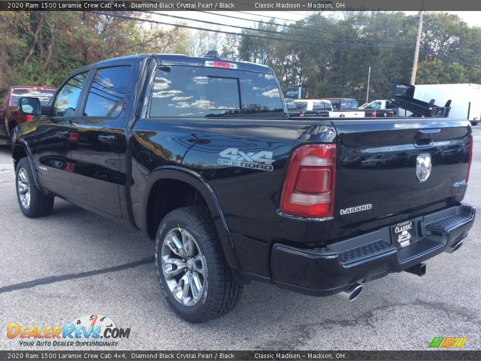 2020 Ram 1500 Laramie Crew Cab 4x4 Diamond Black Crystal Pearl / Black Photo #7