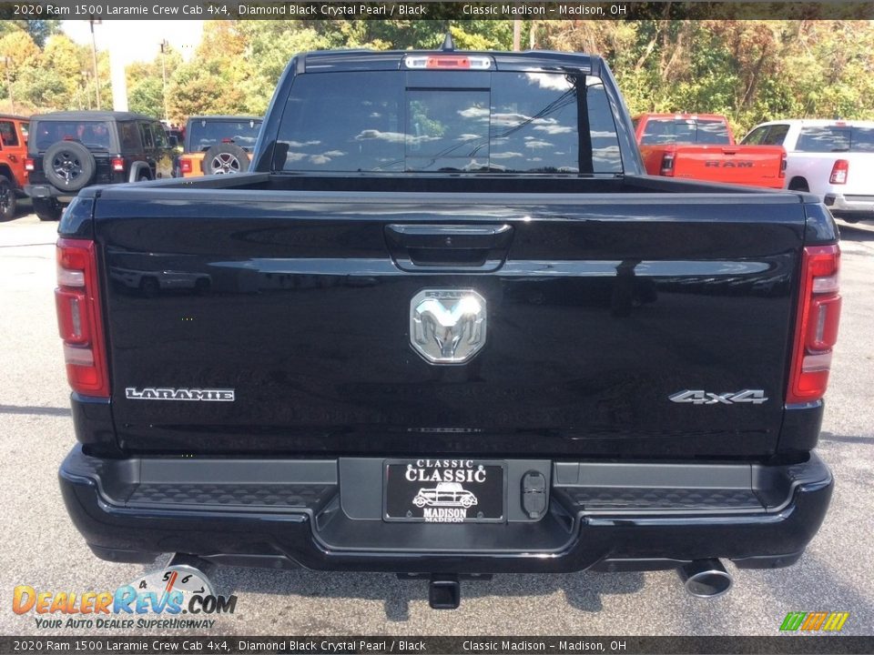 2020 Ram 1500 Laramie Crew Cab 4x4 Diamond Black Crystal Pearl / Black Photo #8
