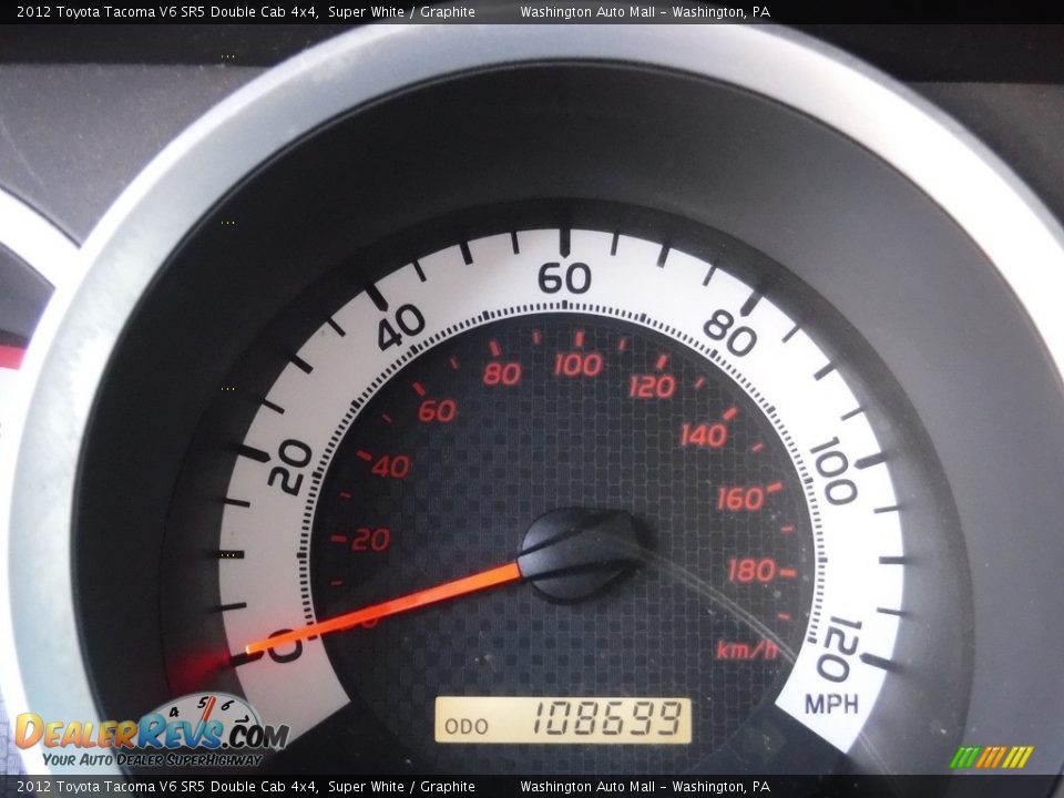 2012 Toyota Tacoma V6 SR5 Double Cab 4x4 Super White / Graphite Photo #30