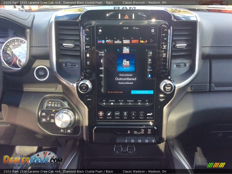 2020 Ram 1500 Laramie Crew Cab 4x4 Diamond Black Crystal Pearl / Black Photo #14