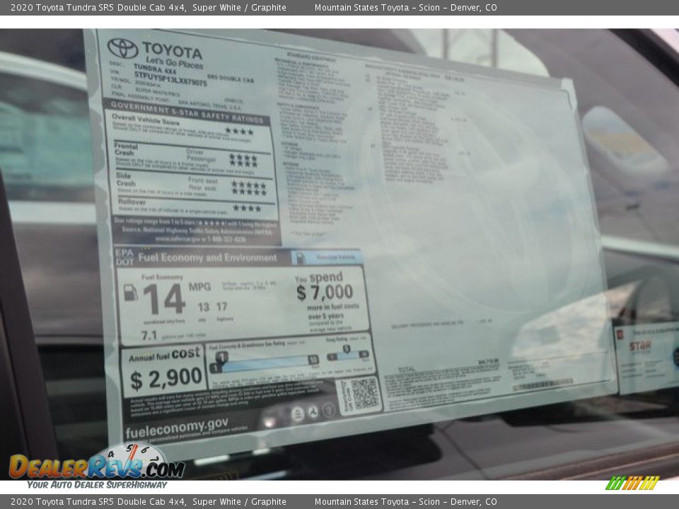 2020 Toyota Tundra SR5 Double Cab 4x4 Super White / Graphite Photo #10