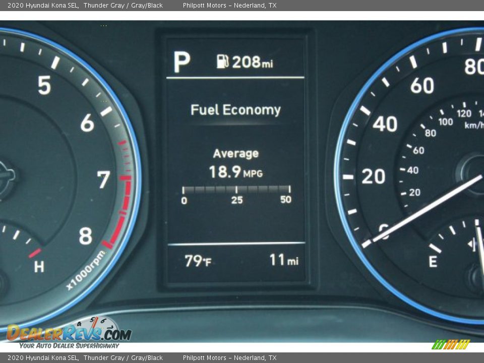 2020 Hyundai Kona SEL Thunder Gray / Gray/Black Photo #15