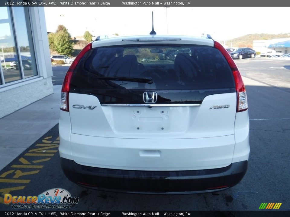 2012 Honda CR-V EX-L 4WD White Diamond Pearl / Beige Photo #7