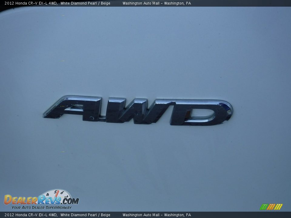 2012 Honda CR-V EX-L 4WD White Diamond Pearl / Beige Photo #9