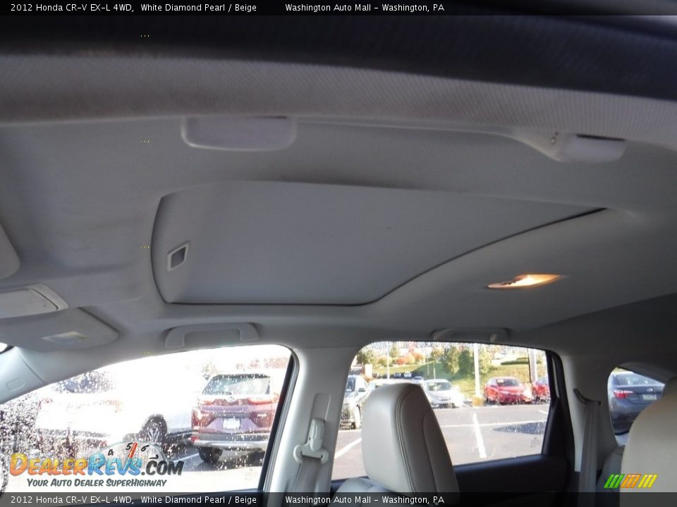 2012 Honda CR-V EX-L 4WD White Diamond Pearl / Beige Photo #10