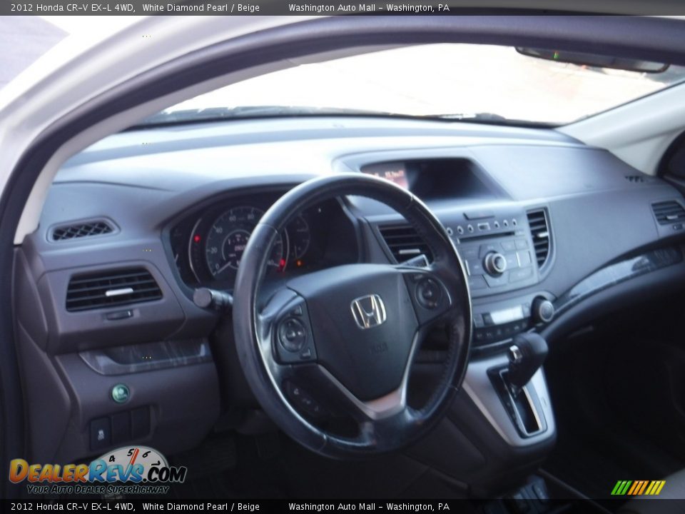 2012 Honda CR-V EX-L 4WD White Diamond Pearl / Beige Photo #11