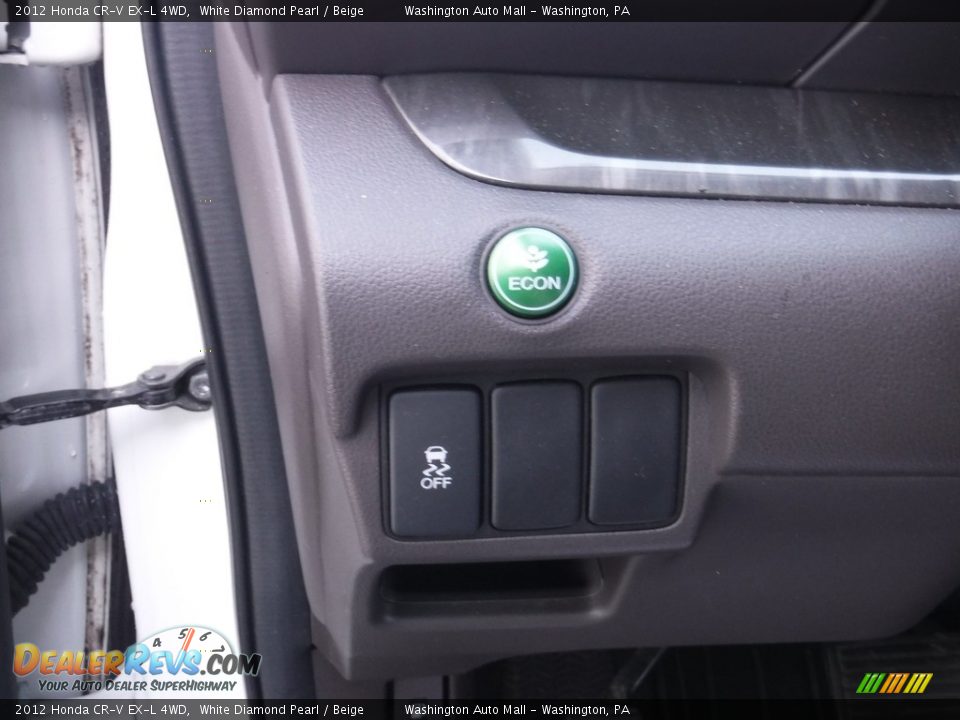 2012 Honda CR-V EX-L 4WD White Diamond Pearl / Beige Photo #12
