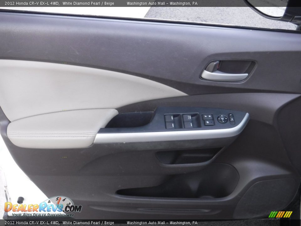 2012 Honda CR-V EX-L 4WD White Diamond Pearl / Beige Photo #13