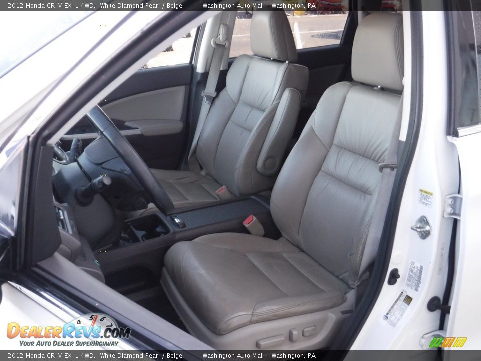 2012 Honda CR-V EX-L 4WD White Diamond Pearl / Beige Photo #14
