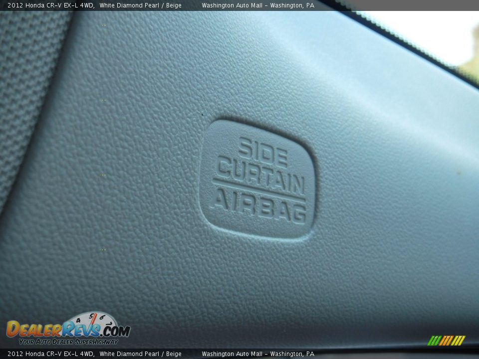 2012 Honda CR-V EX-L 4WD White Diamond Pearl / Beige Photo #20