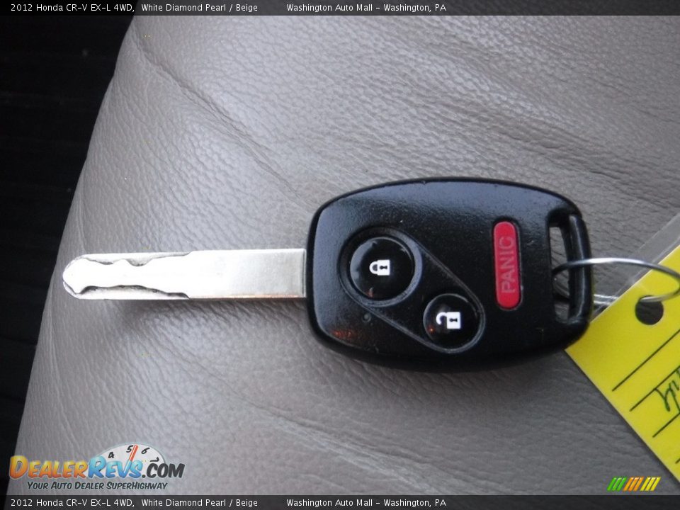 2012 Honda CR-V EX-L 4WD White Diamond Pearl / Beige Photo #23
