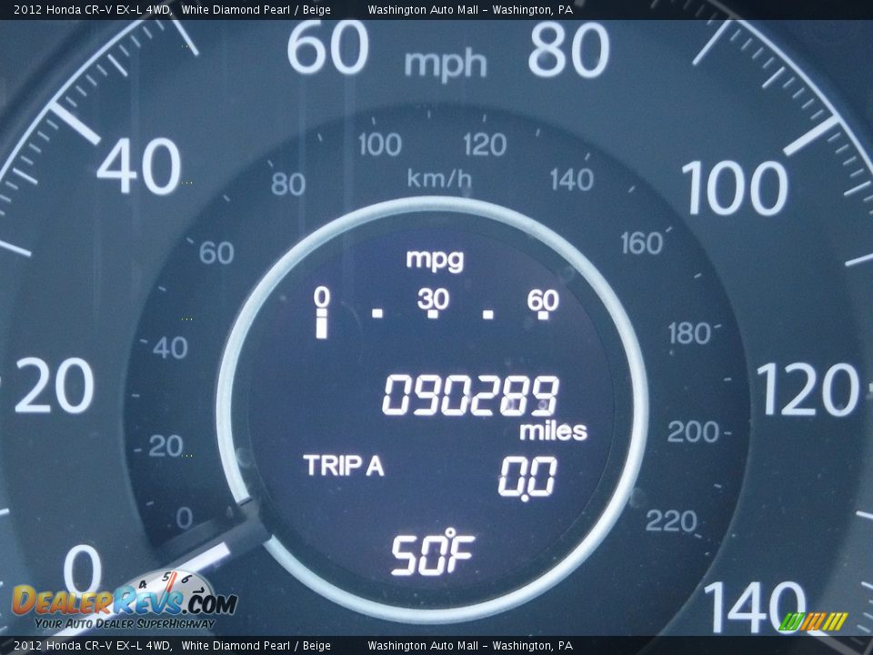 2012 Honda CR-V EX-L 4WD White Diamond Pearl / Beige Photo #25