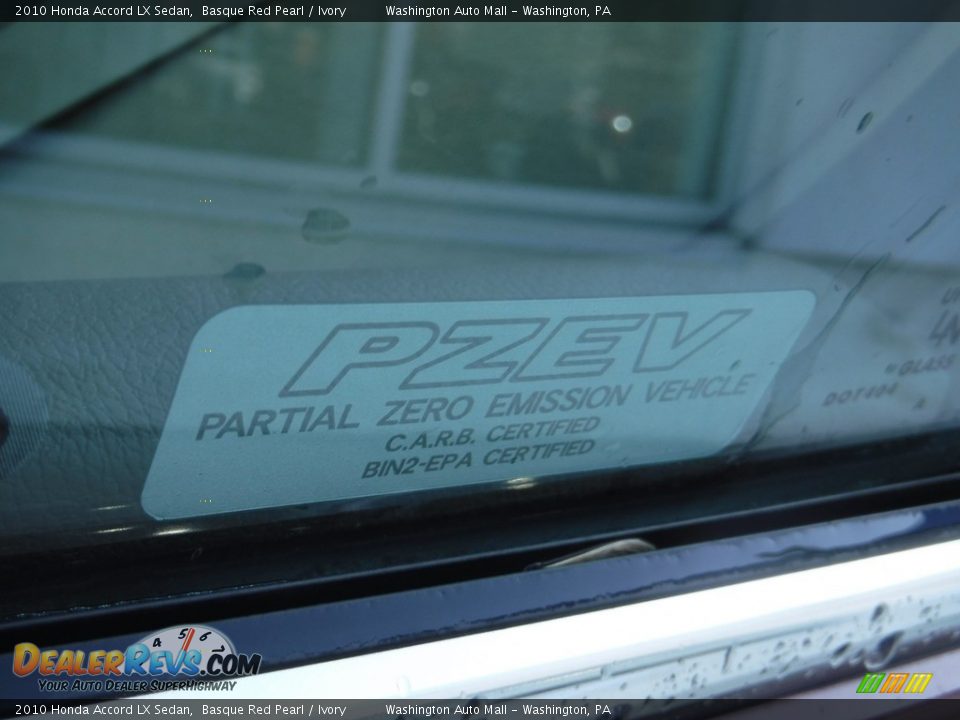 2010 Honda Accord LX Sedan Basque Red Pearl / Ivory Photo #10