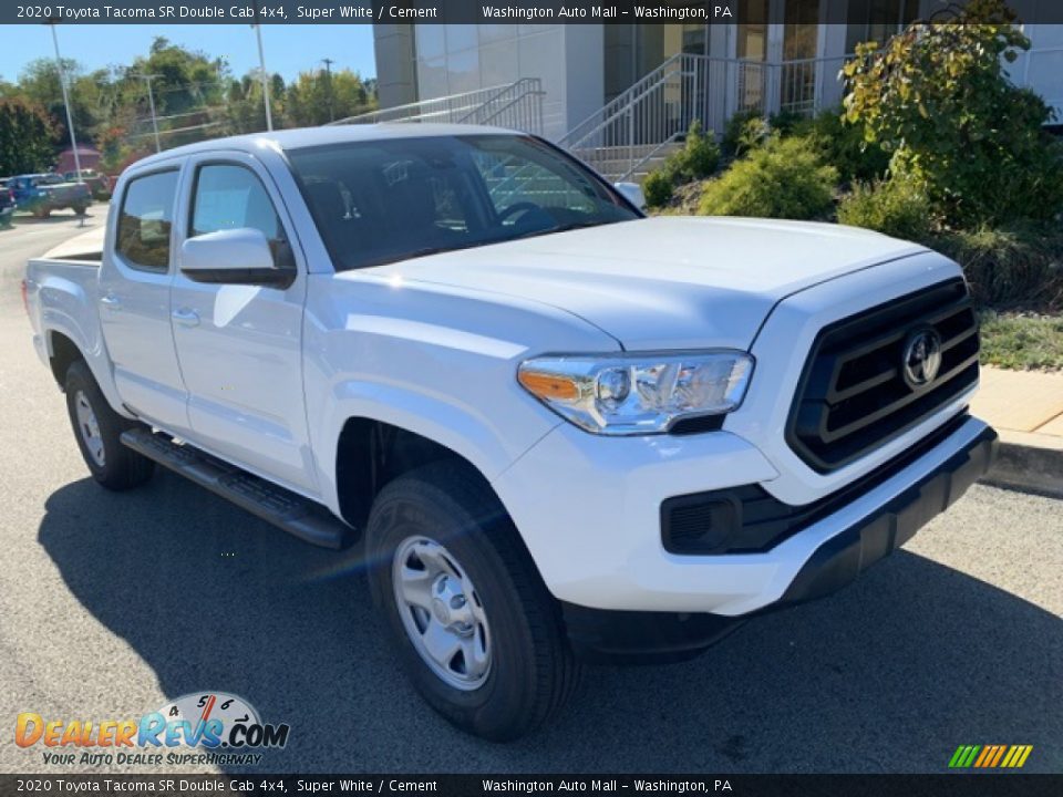 2020 Toyota Tacoma SR Double Cab 4x4 Super White / Cement Photo #1