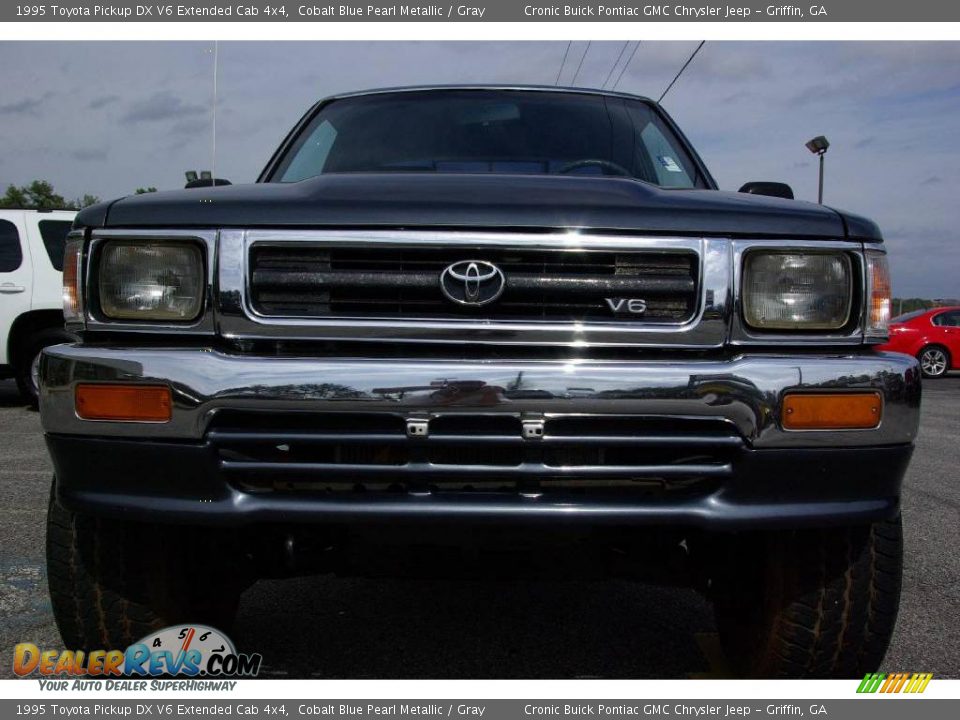 1995 Toyota Pickup DX V6 Extended Cab 4x4 Cobalt Blue Pearl Metallic / Gray Photo #3