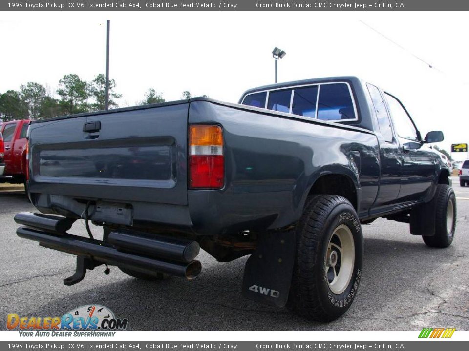 1995 Toyota Pickup DX V6 Extended Cab 4x4 Cobalt Blue Pearl Metallic / Gray Photo #6