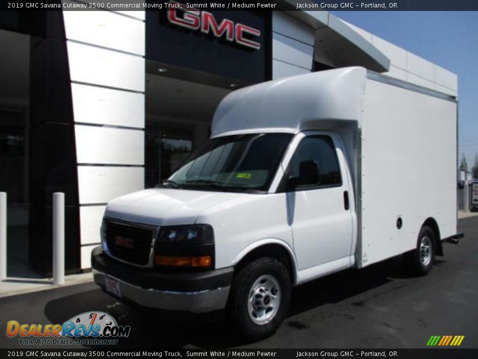 2019 GMC Savana Cutaway 3500 Commercial Moving Truck Summit White / Medium Pewter Photo #1