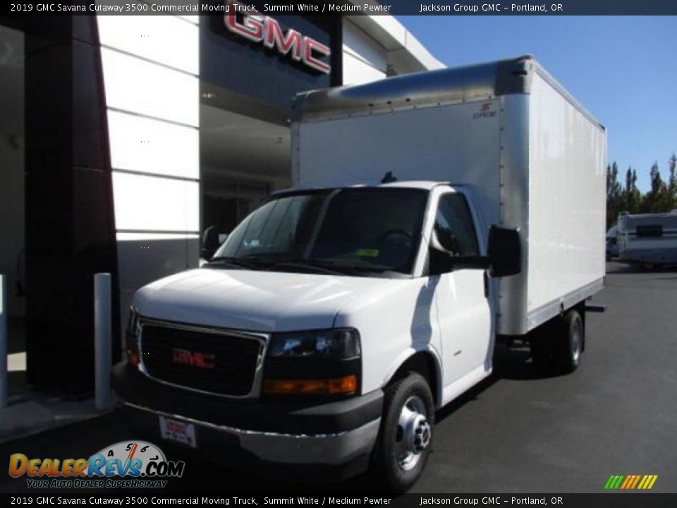 2019 GMC Savana Cutaway 3500 Commercial Moving Truck Summit White / Medium Pewter Photo #1