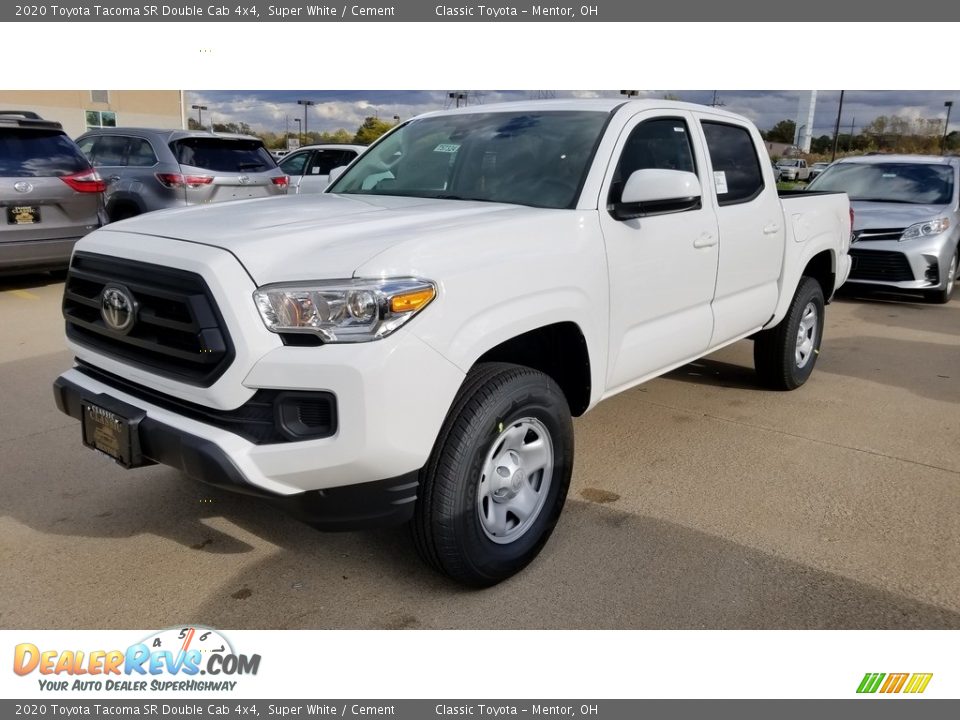 2020 Toyota Tacoma SR Double Cab 4x4 Super White / Cement Photo #1