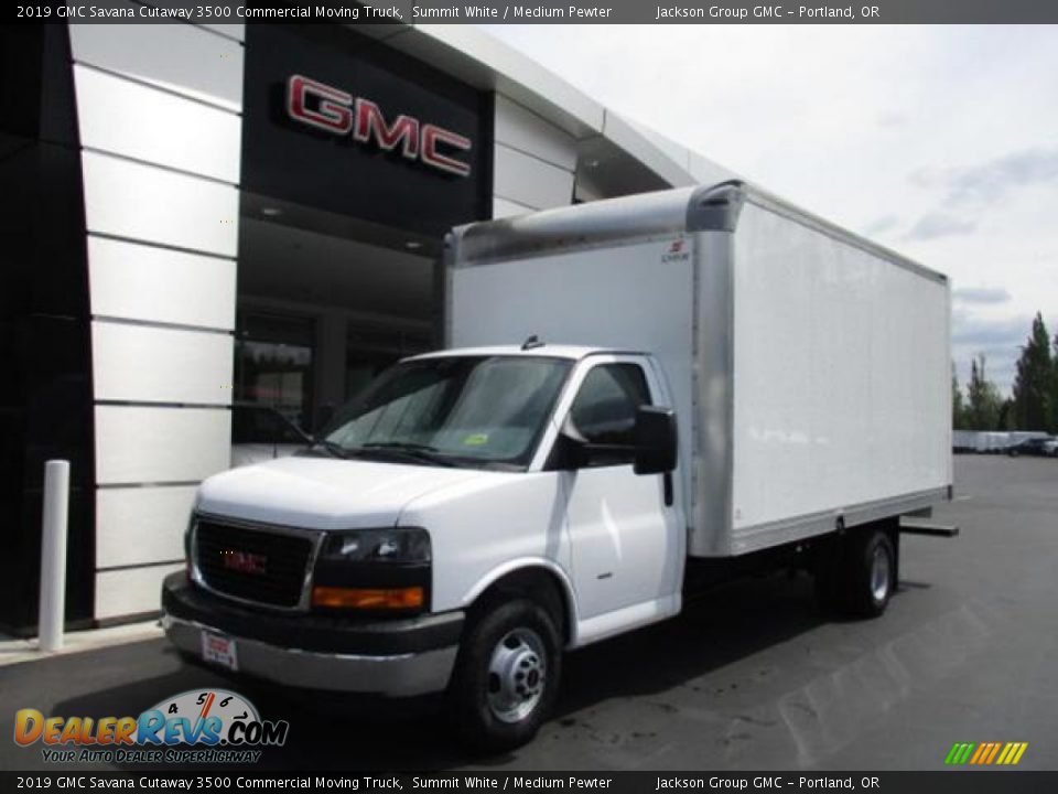 2019 GMC Savana Cutaway 3500 Commercial Moving Truck Summit White / Medium Pewter Photo #1