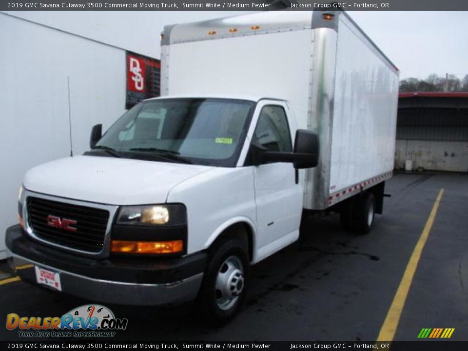 2019 GMC Savana Cutaway 3500 Commercial Moving Truck Summit White / Medium Pewter Photo #2