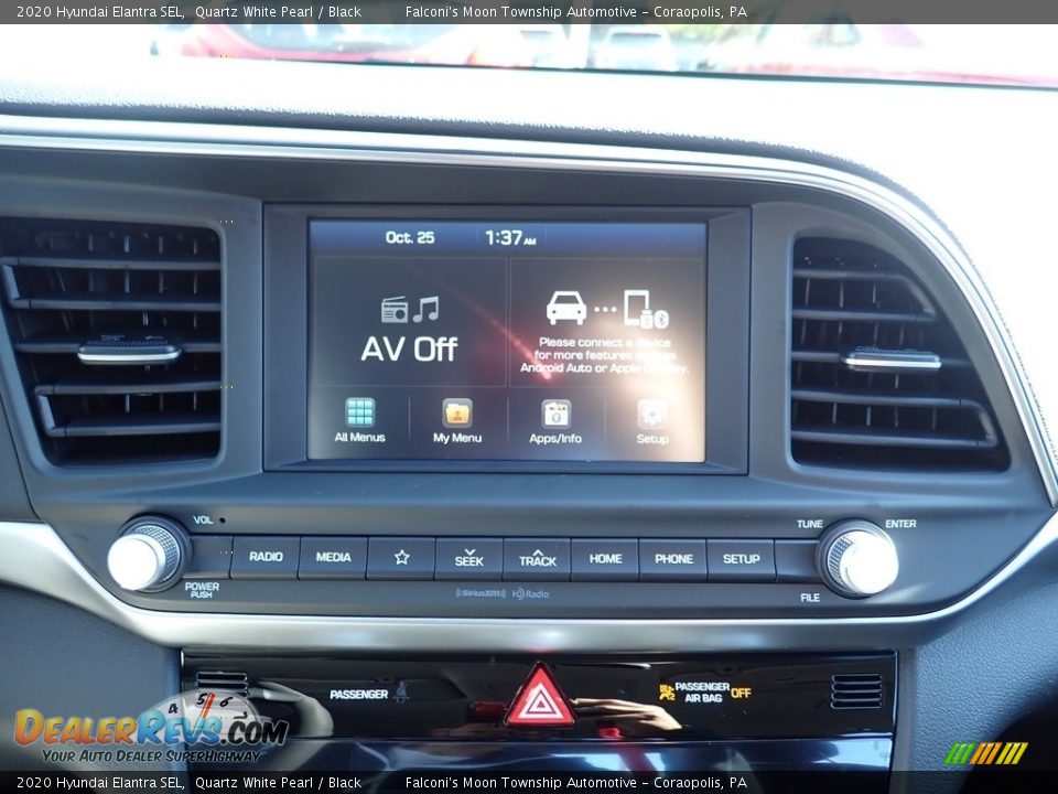 2020 Hyundai Elantra SEL Quartz White Pearl / Black Photo #13