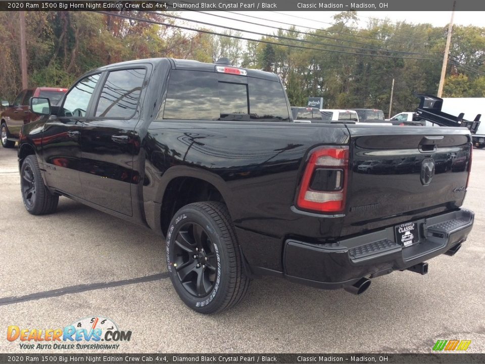 2020 Ram 1500 Big Horn Night Edition Crew Cab 4x4 Diamond Black Crystal Pearl / Black Photo #7