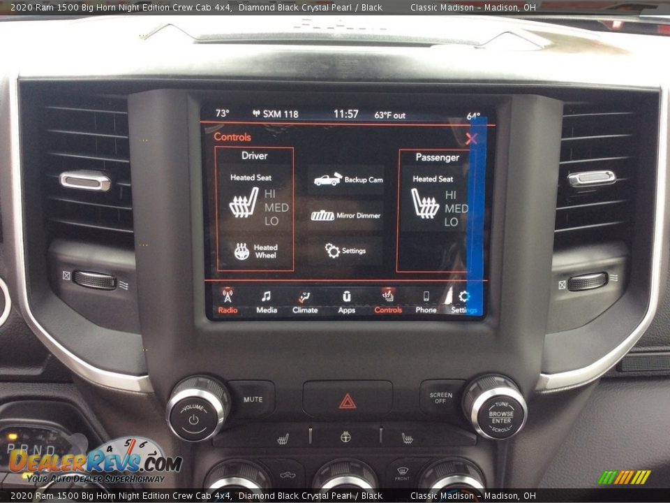 2020 Ram 1500 Big Horn Night Edition Crew Cab 4x4 Diamond Black Crystal Pearl / Black Photo #15