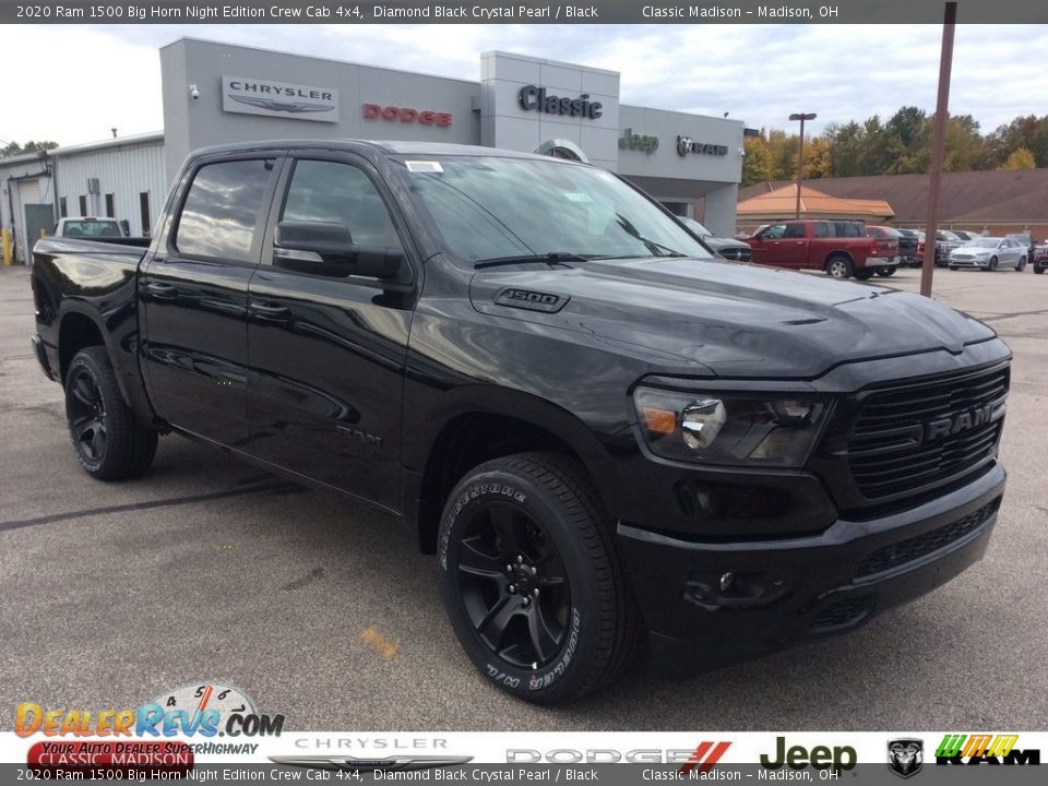 2020 Ram 1500 Big Horn Night Edition Crew Cab 4x4 Diamond Black Crystal Pearl / Black Photo #1
