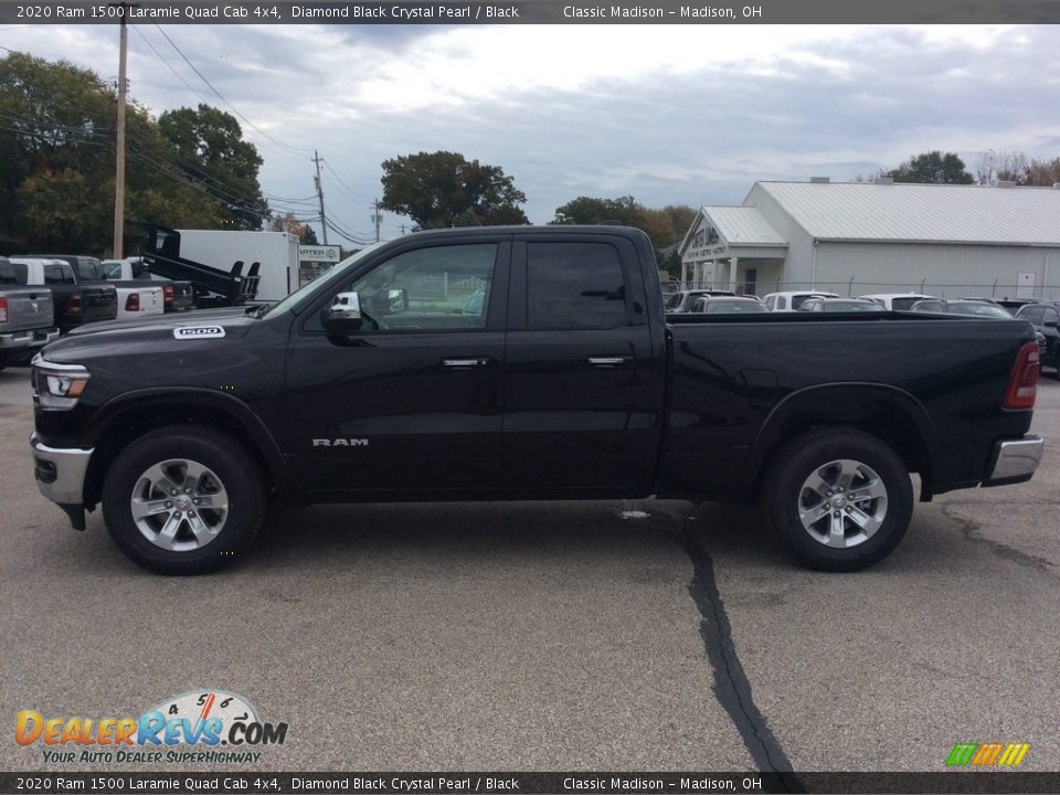 2020 Ram 1500 Laramie Quad Cab 4x4 Diamond Black Crystal Pearl / Black Photo #6