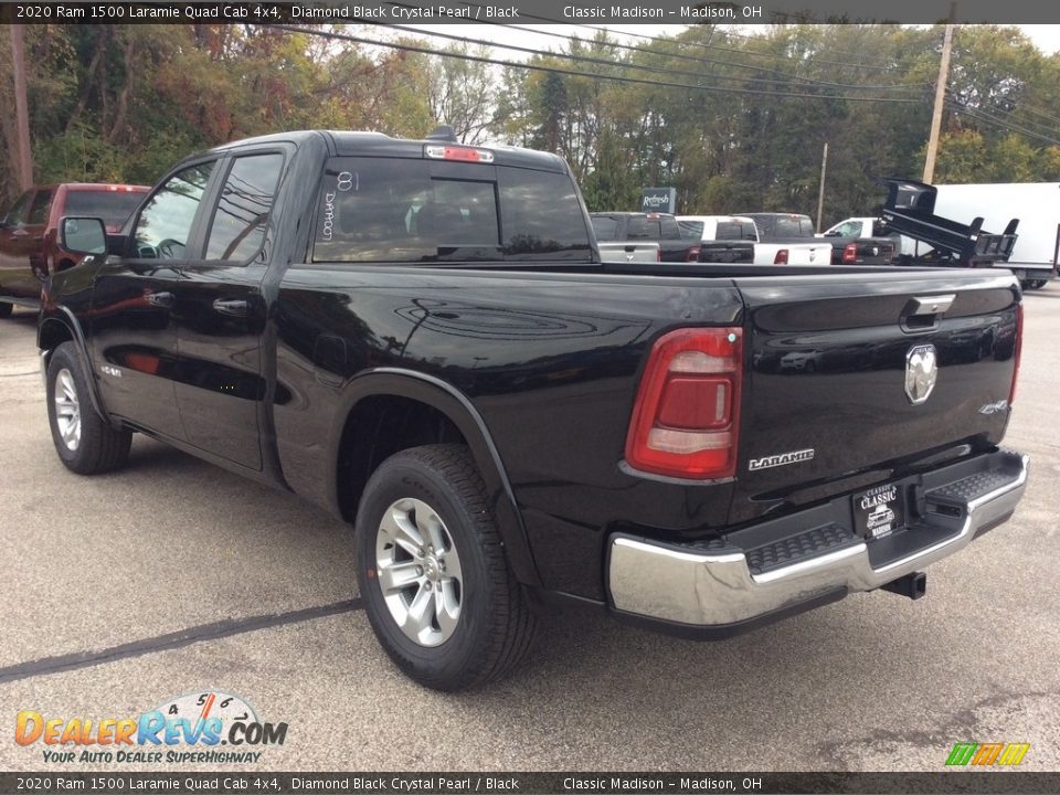 2020 Ram 1500 Laramie Quad Cab 4x4 Diamond Black Crystal Pearl / Black Photo #7
