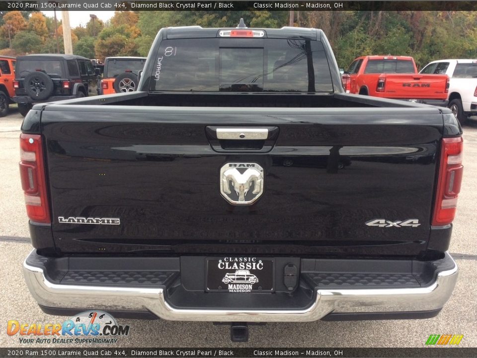 2020 Ram 1500 Laramie Quad Cab 4x4 Diamond Black Crystal Pearl / Black Photo #8