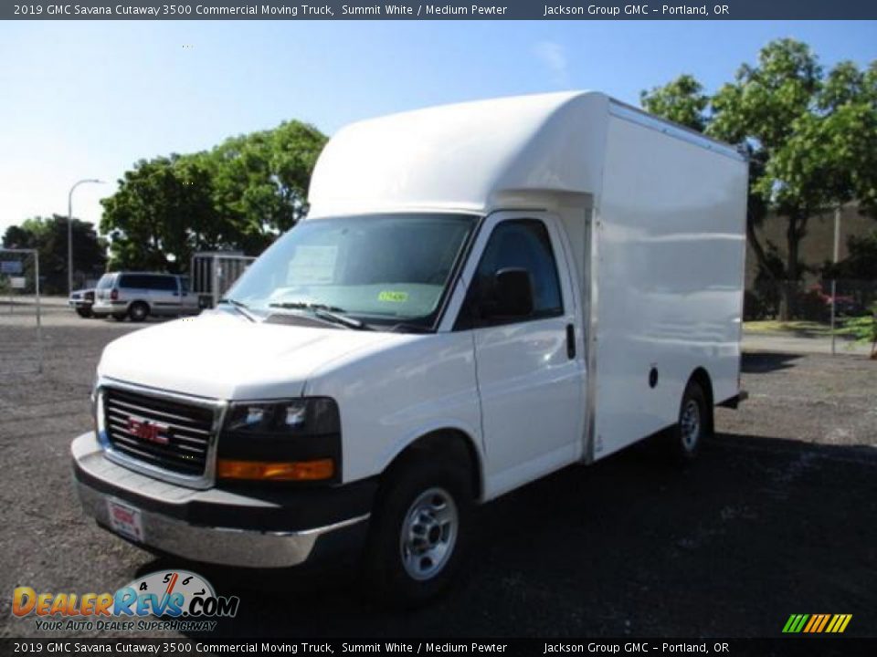 2019 GMC Savana Cutaway 3500 Commercial Moving Truck Summit White / Medium Pewter Photo #1