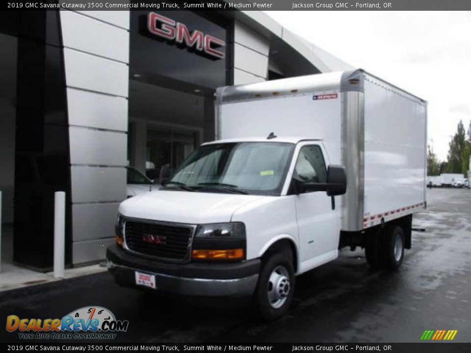 2019 GMC Savana Cutaway 3500 Commercial Moving Truck Summit White / Medium Pewter Photo #1