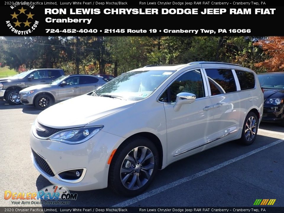 2020 Chrysler Pacifica Limited Luxury White Pearl / Deep Mocha/Black Photo #1